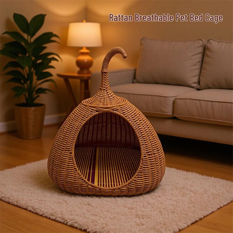 Songhong Washable Cat Ear Semi-Enclosed Pet Bed