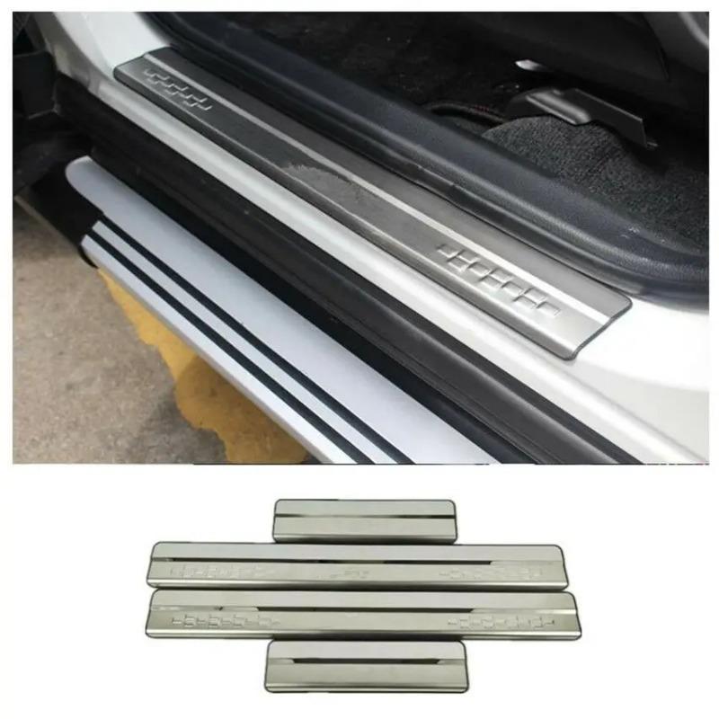 

For Toyota RAV4 RAV 4 2014 2015 2016 2017 2018 Door Sill Protector Cover Scuff Plate Kick Guard Pedal Car Styling Accessories Silver Letter
