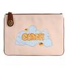X Tsinghua Collaboration 25 Cloud Pattern Zipper Closure Fabric Clutch Bag Medium Women Clutch Bags Brass Mixed-Natural-Colors CBA90-B4NP