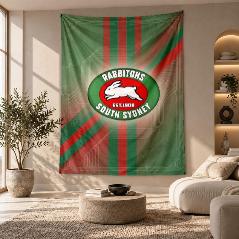 Decorative Tapestry,South Sydney Rabbitohs Printed Wall Art, Lightweight Wall Hanging For Bedroom Background