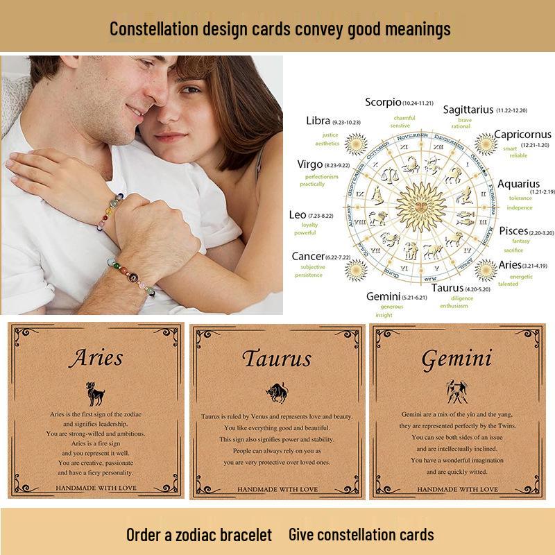 Bransoletka Dwanaście Konstelacji: Biżuteria Starlet z niebieskiego piaskowca i obsydianu