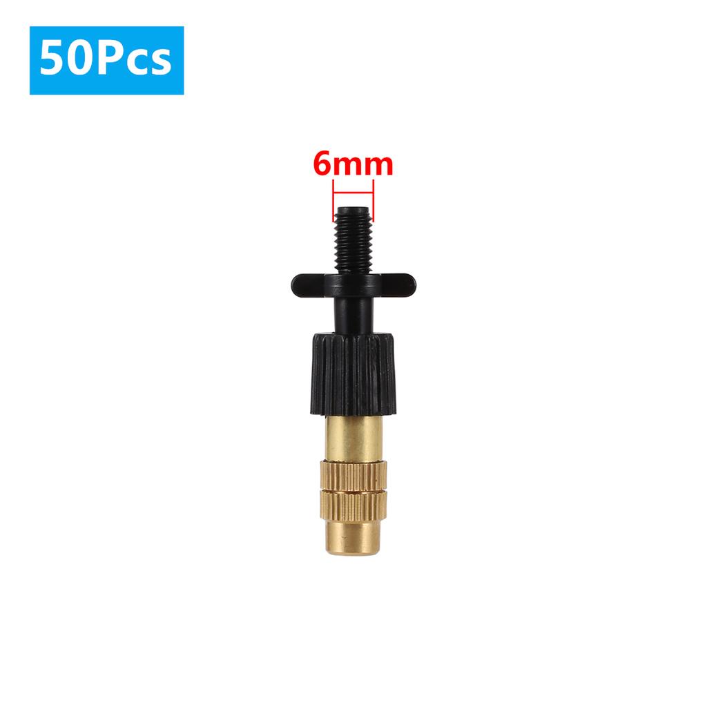 5/50Pcs 6mm Brass Mist Nozzle Kits 4/7mm 8/11mm Hose Garden Lawn Micro Irrigation Atomaiztion Cooling Dust Removal Sprayer Heads