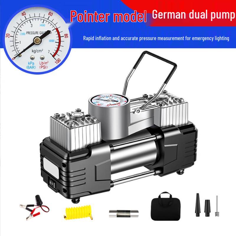 Portable 12V Dual-Cylinder Car Air Compressor