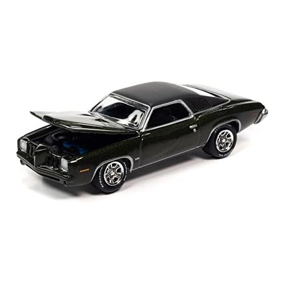 Johnny Lightning 1/64 1973 Pontiac Grand Am Golden Olive Diecast Model Car Opening Hood