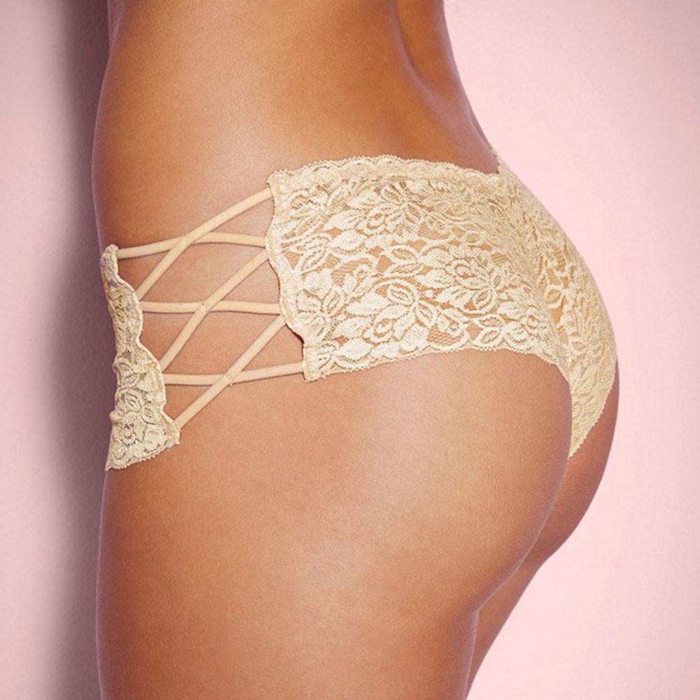 Plus Size Lingerie Sexy Erotic Panties Women Lace Hollow Out Briefs Underwear