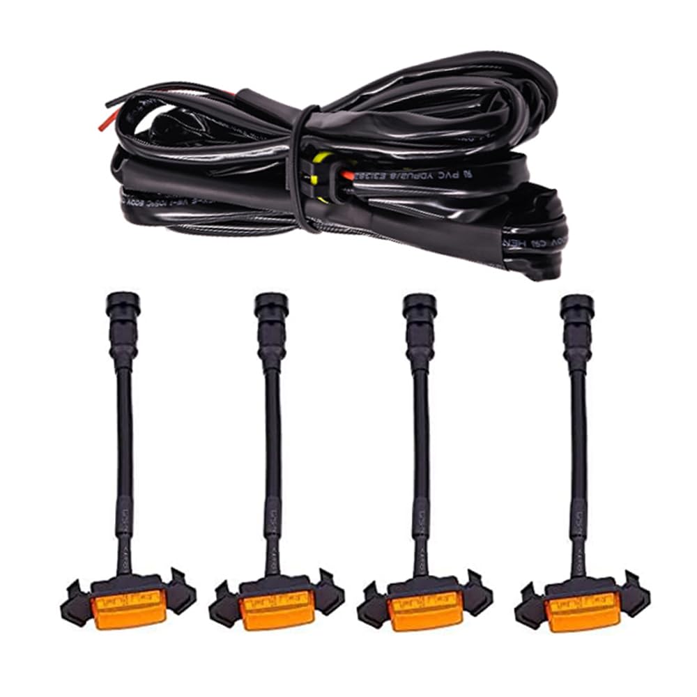 

X-STYLE Grille Markers for Toyota Tacoma Trd Grille (2016-2018), Amber Grille Lights with Wire, High Brightness, Easy Installation, Set of 4