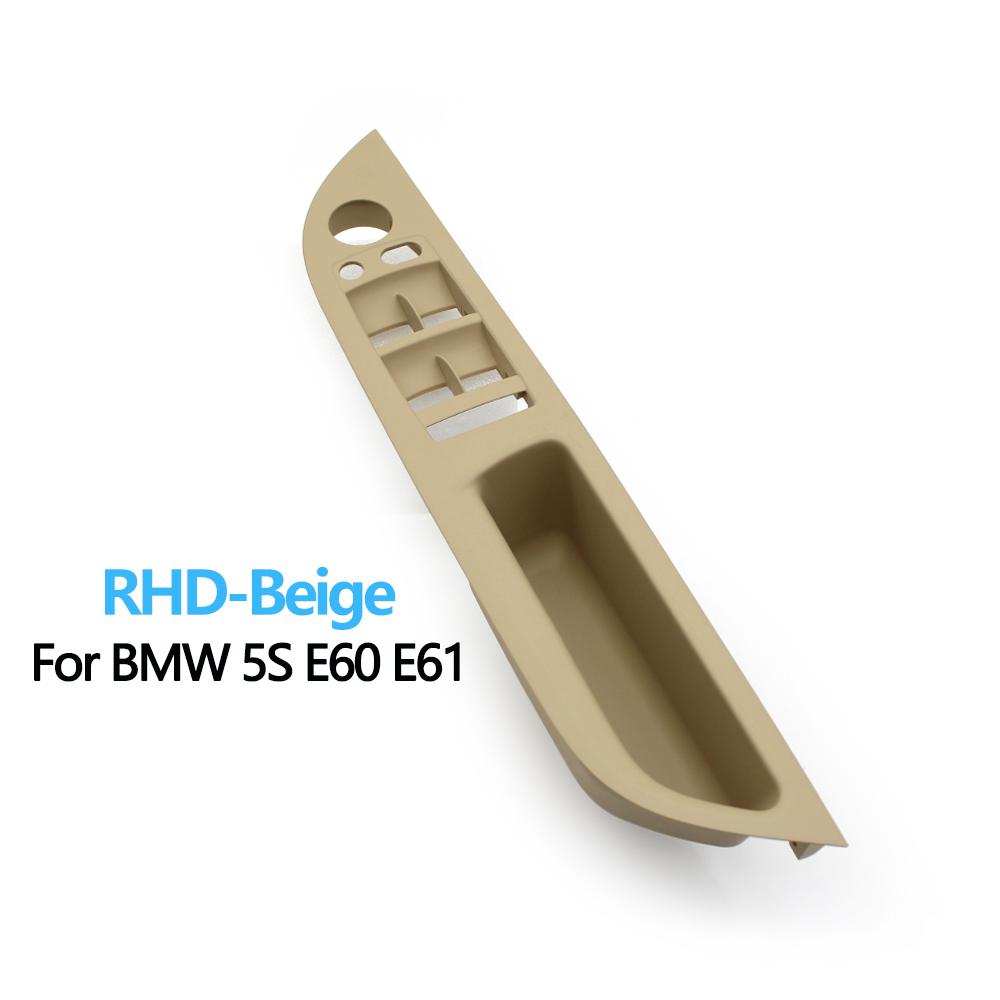 LHD RHD Car Interior Handle Inner Door Armrest Panel Pull Trim Window Switch Cover For BMW 5 Series E60 E61 2006-2010