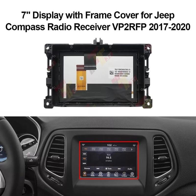 Navigation LCD 7  Display with Touch Screen Frame Cover for Jeep Compass Radio Receiver VP2RFP