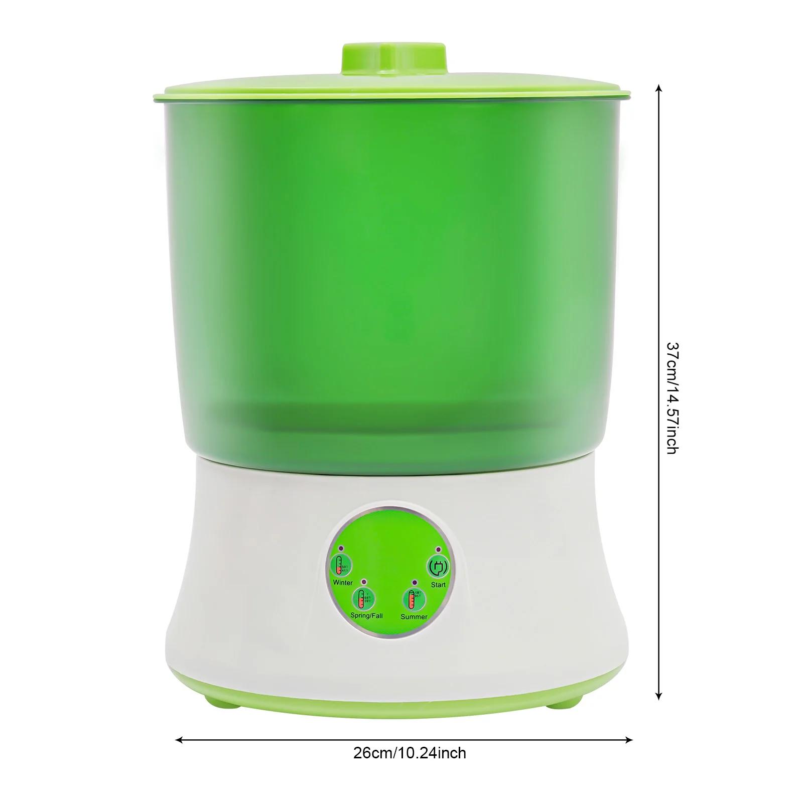 

110V Soy Bean Sprout Machine Double Layers Mung Bean Sprout Growing Kit, Intelligent Bean Sprouts Maker Bean Seed Germination зелений