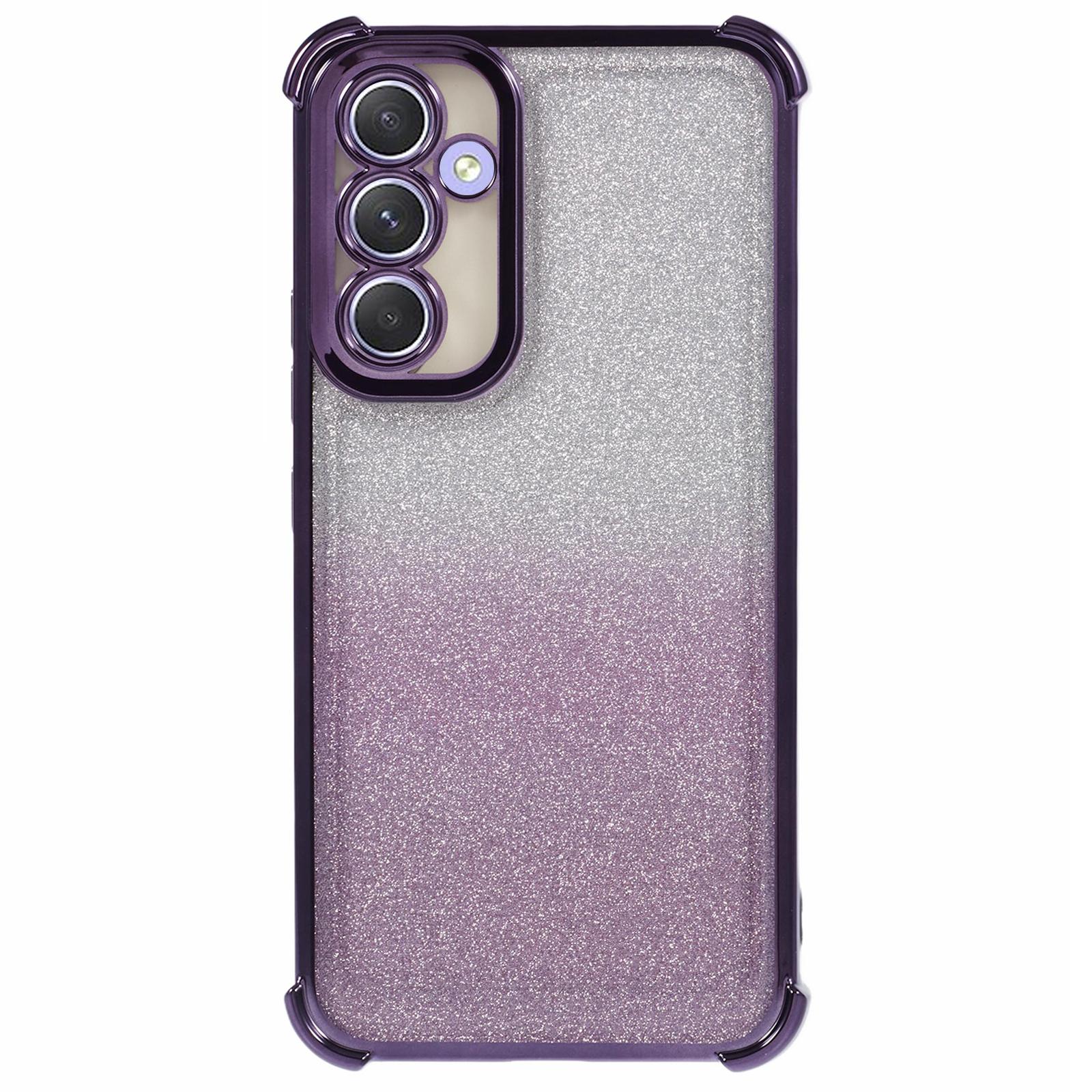 

For Samsung Galaxy A35 5G Case Soft TPU Glitter Electroplated Phone Cover Purple