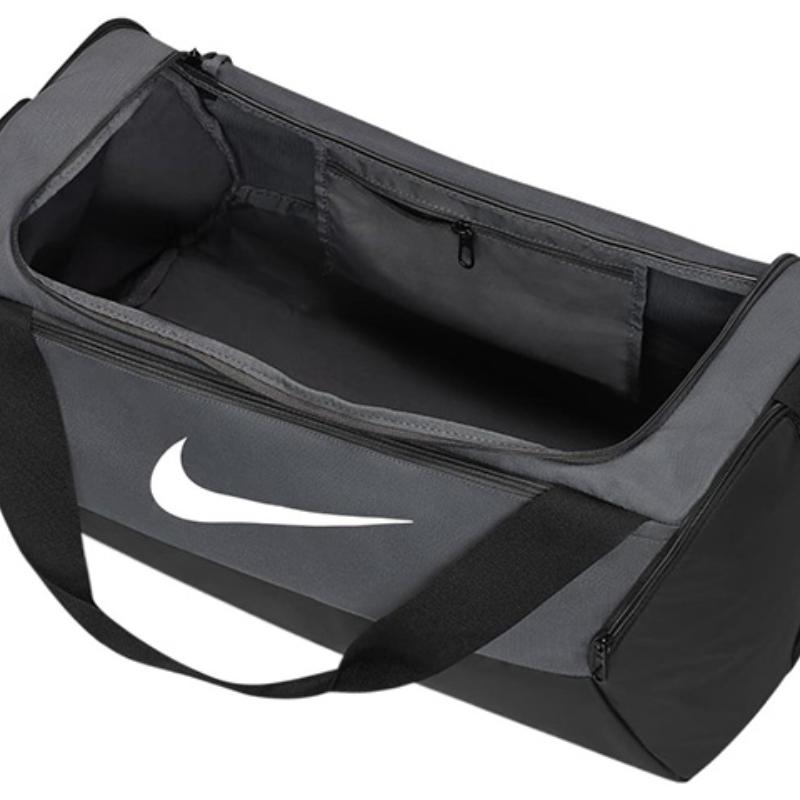 Nike Brasilia Polyester One Shoulder Crossbody Portable Luggage Bag, Gym Bag Trumpets Unisex Black Gray Casual DM3976-068