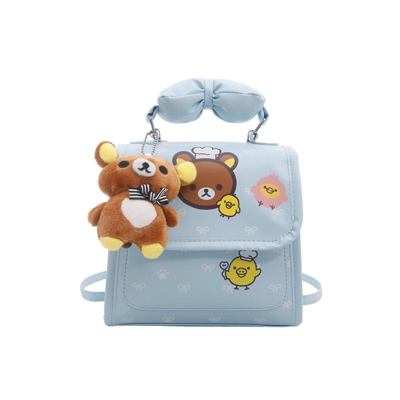Girls' 2026 Little Bear Cartoon Backpack - Lightweight Autumn Single Shoulder & Crossbody Bag