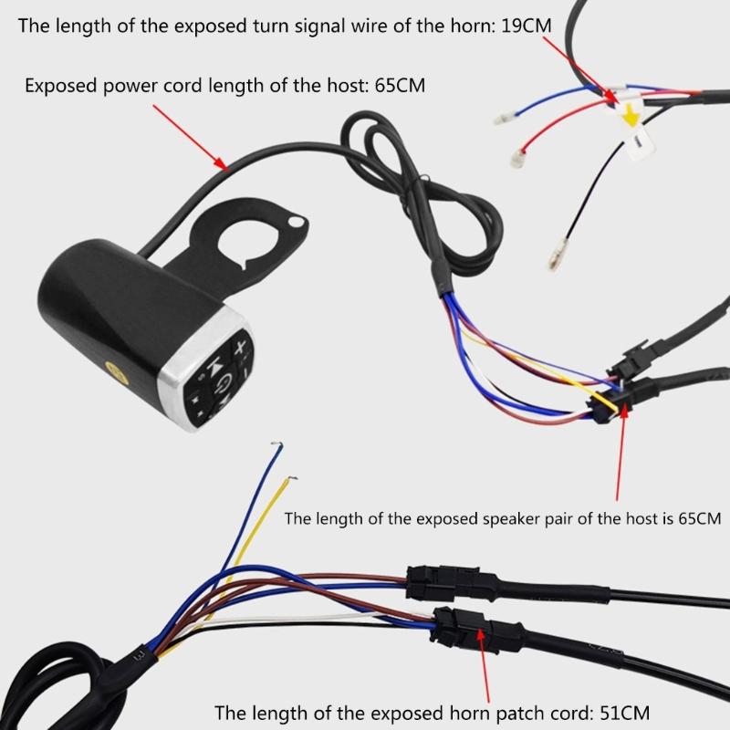 Waterproof Wireless Motorcycles Stereo Speakers 2 Inch Handlebar Mount MP3 Music Player AudioAmplifier System