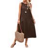 Women's Sleeveless Long Dress Casual Crew Neck Maxi Dress Summer Beach Vacation Shift Sundress