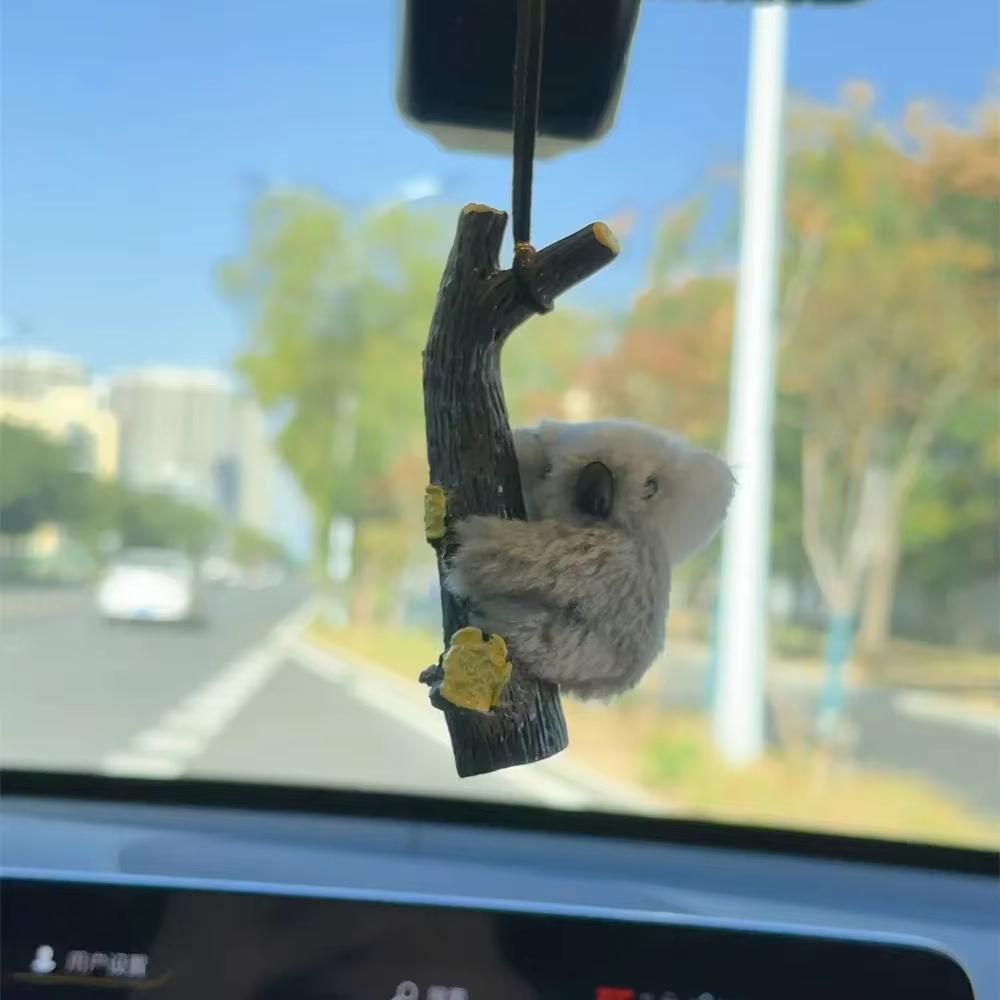 Cute Koala Car Hanging Ornament Creative Rearview Mirror Pendant Chain Auto Interior Decor Accessories