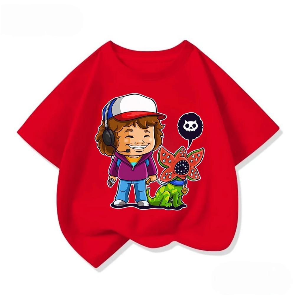 Cool Children Short Sleeve Tee Stylish Stranger Things Crew Neck Fashion Street Summer Casual Tops For Kids 3 14Y
