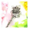 [Miaomyao] Antique Lotus Flower Hairpin - Black & Silver - Single Stick Hair Accessory for Kimono, Yukata, and Formal Updos