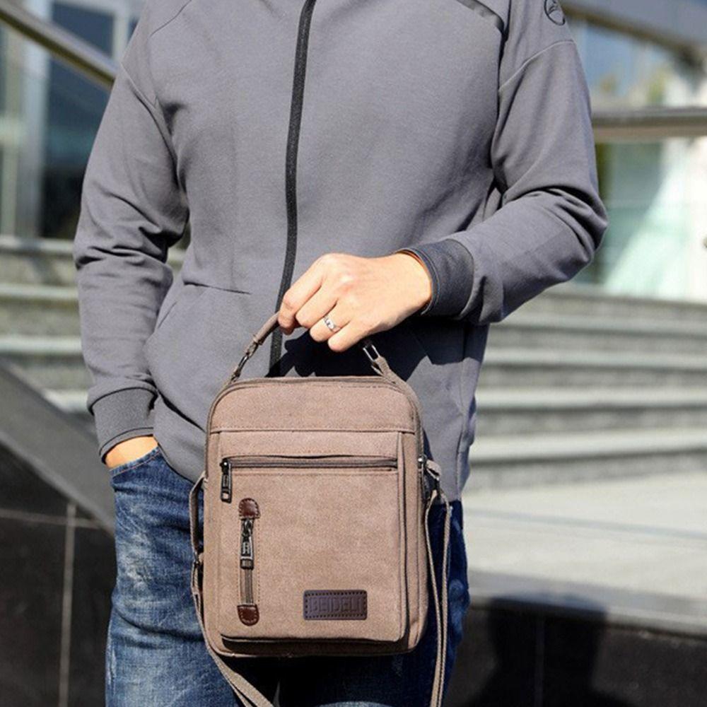 Mehrere Taschen Herren Umhängetaschen Kreative Tragetasche Canvas Werkzeug Umhängetasche Verschleißfest Große Kapazität Geldbörsen Männertasche