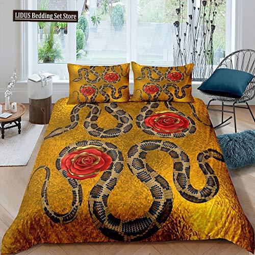 Kwiat Węża Trawa Księżyc Poliestrowy Komplet Poszewek na Kołdrę Dla Dzieci Chłopców Dziewczynek Motyl Zwierzęcy Pokrowce na Kołdrę z Poszewkami Rozmiar Twin