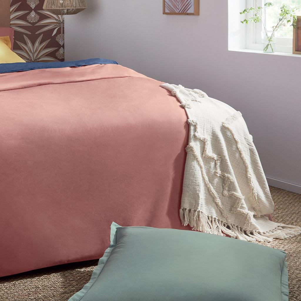 Inca Bedspread 130 X 180 Cm Ivory, Embroidered Cotton