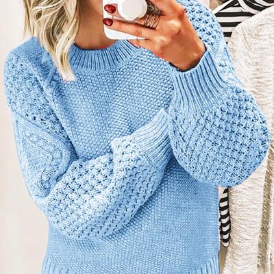 Women s Niche Design Solid Color Knitted Sweater - Thick, Warm, All-Match Pullover Top S
