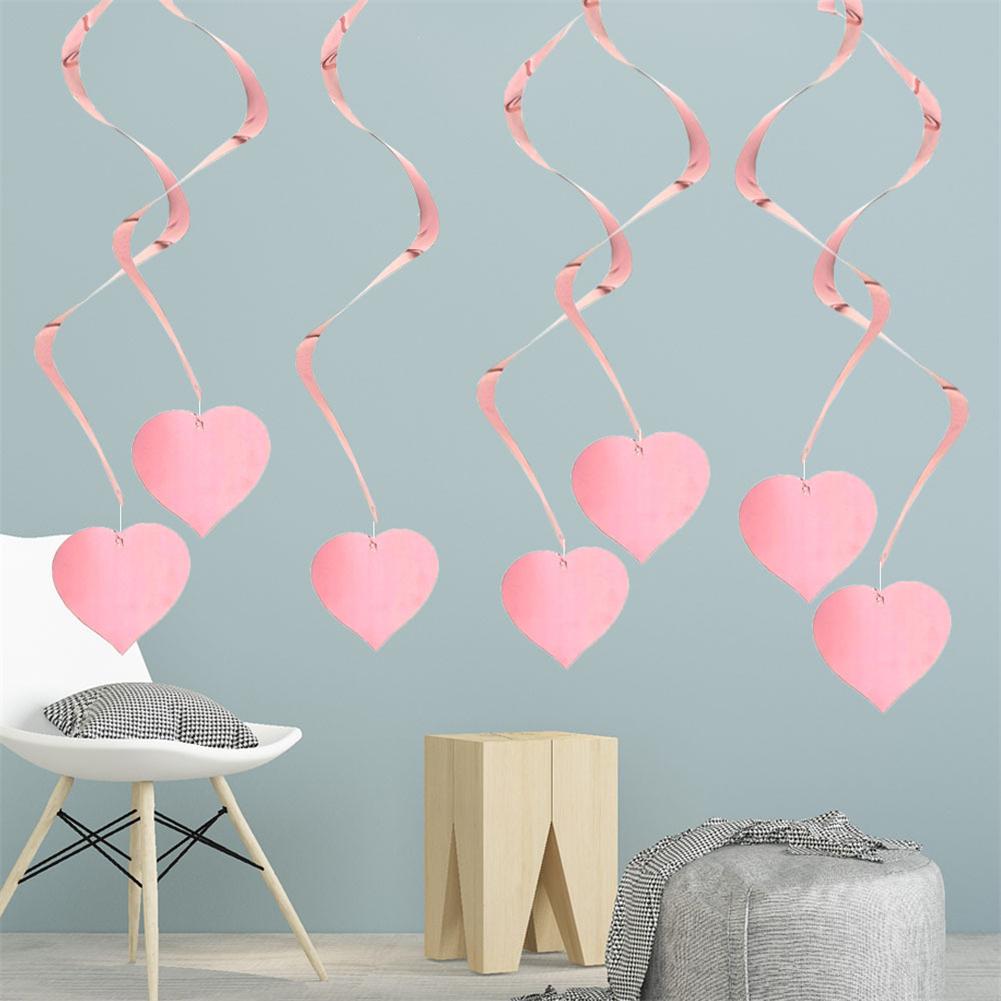 1pack Heart Shape Pendant Pvc Spiral Party Pendant Garland For Wedding Valentine's Day Party Decoration"