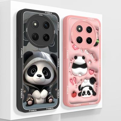 For Honor X9C Smart Case Cute Panda Soft Back Cover High Quality Liquid Silicone Funda For Honor X9 C Anti Drop Phone Protector