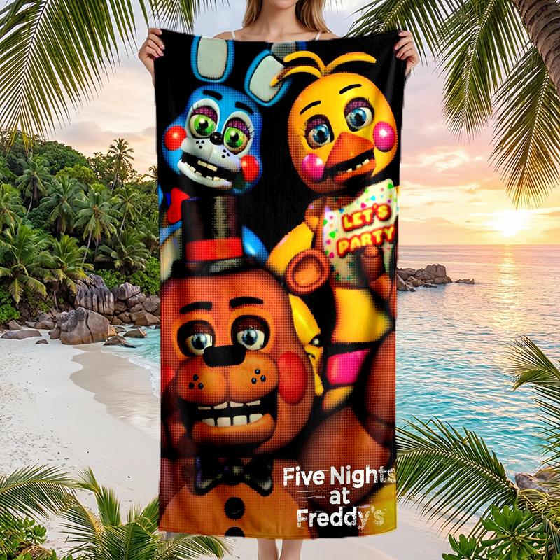 Freddy Bear Fashion Beach Towel: Ideal for Summer Adventures Soft, Absorbent and Quick Drying Suitable for Swimming and Bathing