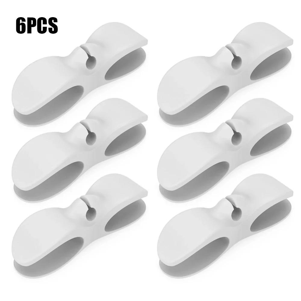 

6 шт. Устройство для намотки кабеля Держатель зажима для кабеля Органайзер для кабеля Простота установки Многофункциональный Подходит для кухонных приборов Зажим для шнура питания white 6pcs
