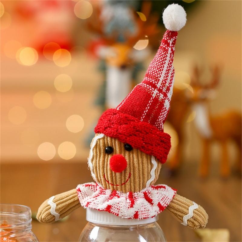 Set of 6 Festival Fabric Christmas Treat Boxes Delicate Festival Gingerbreads Man Candy Containers for Christmas Sweets