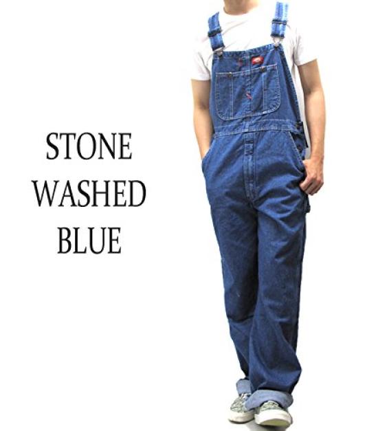 Dickies Duck Hickory Denim Size Stonewashed Blue Men's Overalls, 34, [8396] [Used]