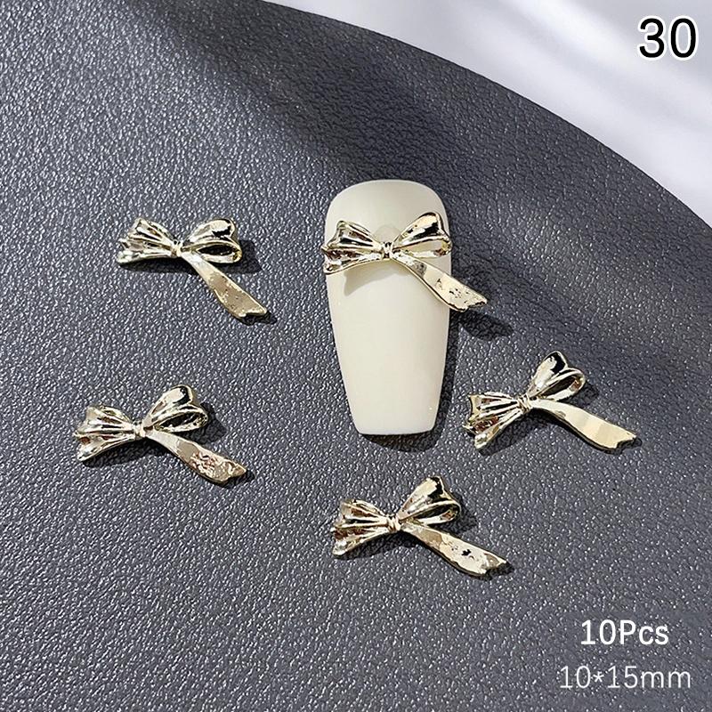 10Pcs Luxury Kawaii Bow Nail Art Charms 3D Alloy Bow Tie Jewelry Nail  Decoration Diy Accessories