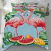 Flamingo Tropical Bedding Sets, Palm flower plant Duvet Cover Microfiber, Leaf Plant Duvet Covers With Zipper and Pillow Covers