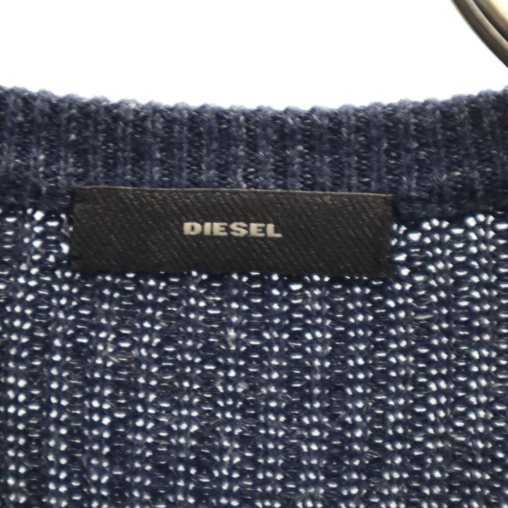 DIESEL Long sleeve Shirt layered V-neck knit cardigan XS Navy Women Used