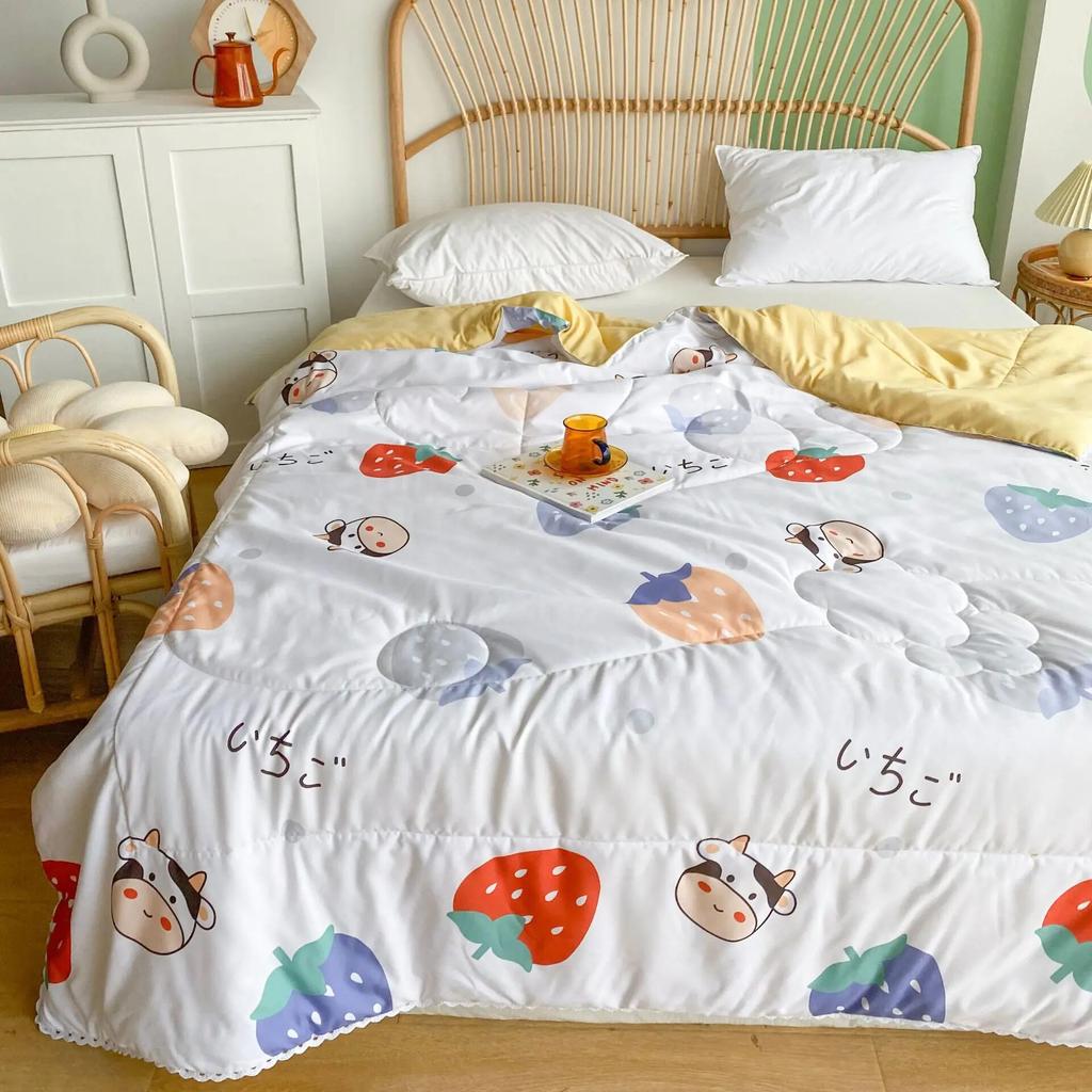 High Quality Summer Thin Blankets Air-conditioning Cool Comforter Single Double Bed Adults Kids Quilted Bedspread Bed Cover