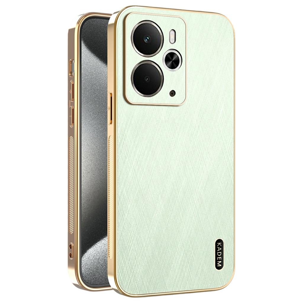 KADEM For Realme 14 5G Case Electroplating Silk Texture PU+TPU Phone Back Cover