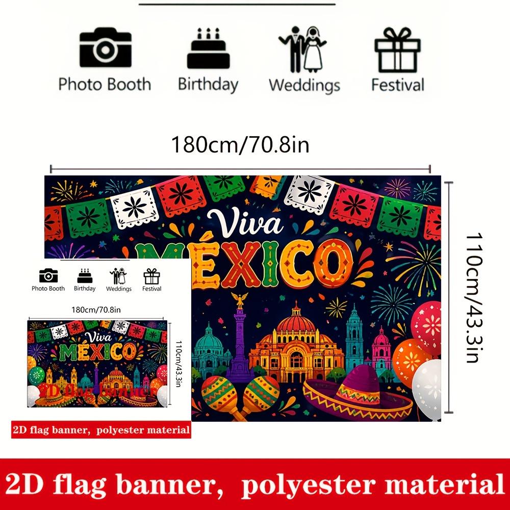 1Pcs Viva Mexico Wide Brim Hat Pinata Fireworks Decoration Background Party Backdrop Decorations For Photo Studio Booth Party