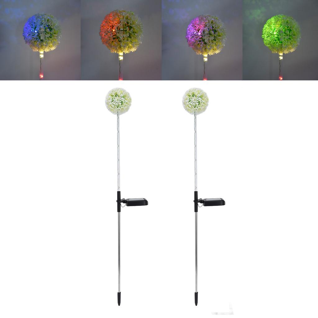 2set Solar Dandelions Garden Lights 6LED Colorful Outdoor Lawn Lamp for Patio Yard Balcony6LED