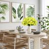 10pcs Artificial Daisies Flowers Outdoor Fake Plastic Plants UV Resistant Faux Greenery Shrubs Greenery for Hanging Planters