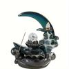 1pc Moonlight Over for Lotus Pond Ceramic Backflow Incense Burner – Elegant Crescent Moon & for Lotus Design,Handcrafted Decor