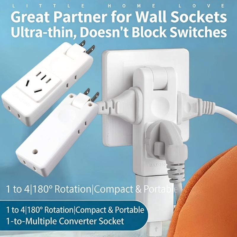 Wall Outlet Extension Electrical Socket 180 Degree Plug Adapter Mexico Canada Travel Adapter Portable Power Adapter