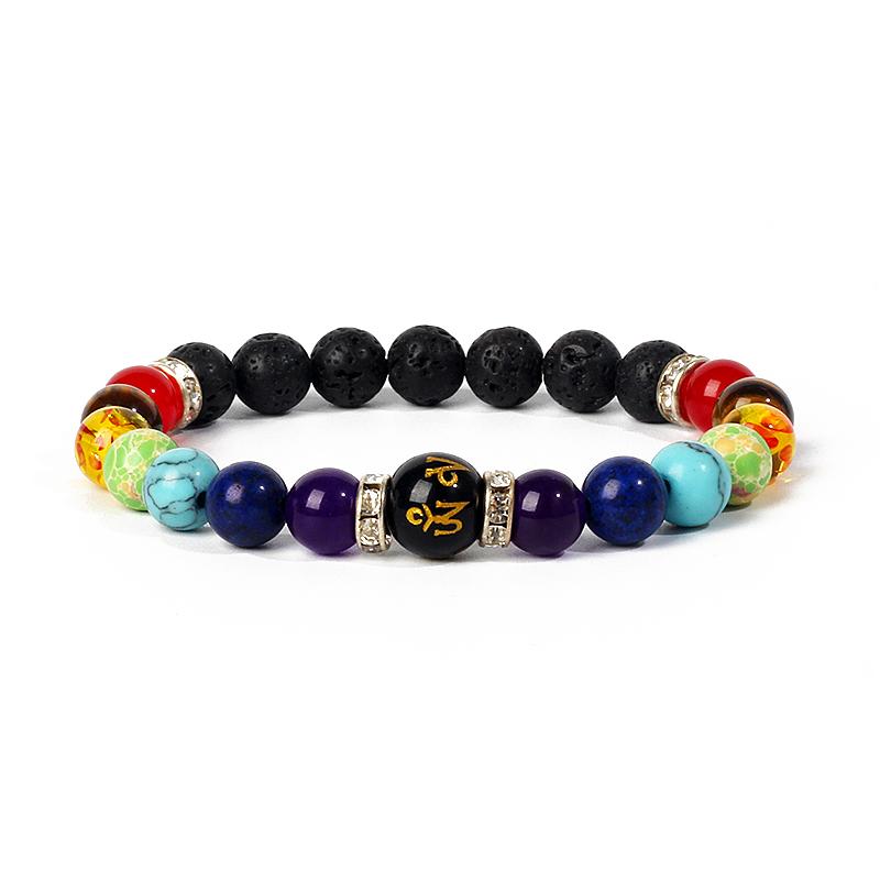 7 Chakra Diffuser Bracelets Men Women Natural Lava Stone Crystal Healing Anxiety Jewelry Mandala Yoga Meditation Bracelet Gift