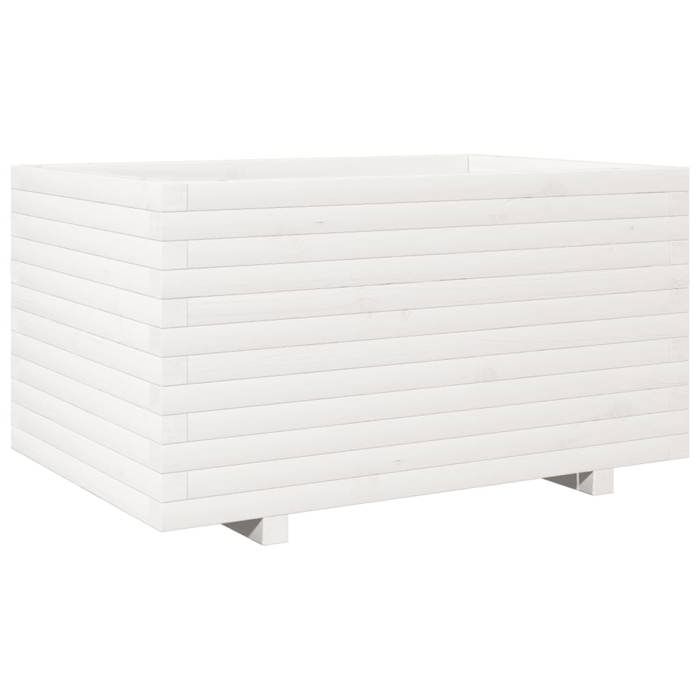 VidaXL Jardinière blanc 90x60x49,5 cm bois de pin massif, jardinière d'extérieur, bac à fleurs, bac à tomates, jardinière de 3282565