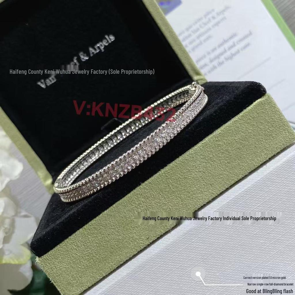 Kaleidoscope Four-Leaf Clover Women's 18k Yellow/Platinum/Rose Gold Diamond Bangle: Wide/Narrow Light Luxury