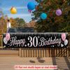 30th Birthday Celebration Backdrop Courtyard Banner, 4 Pre-Drilled Holes with Ropes, Polyester Outdoor Fence Decoration