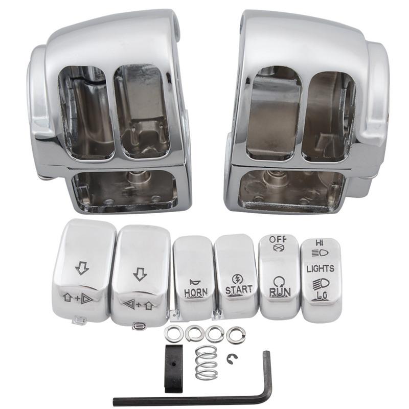 Motorcycle Handlebar Control Switch Housing Cover Switch Button Caps For Harley Sportster 1200 883 Dyna Softail Touring V-Rod