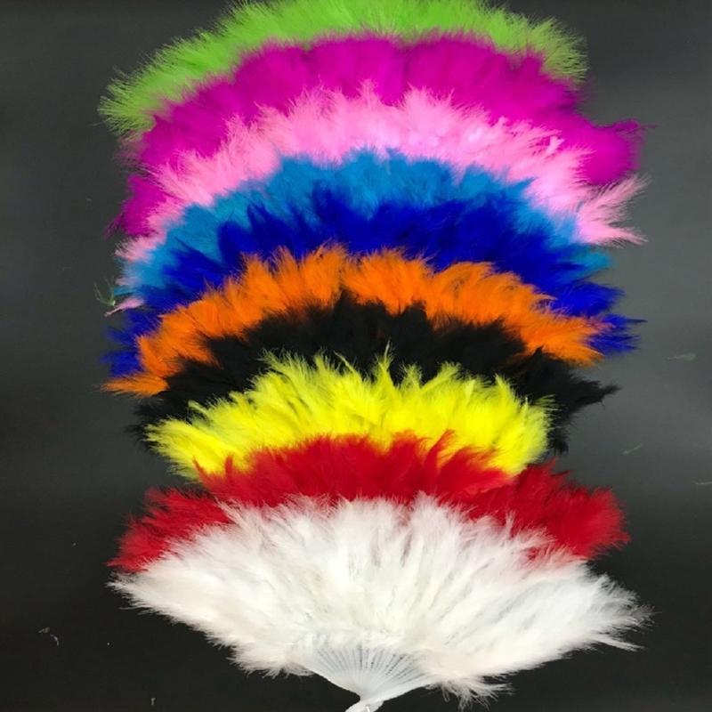 Folding Feather Fan Handheld Fairy Fan New Year Birthday Gift Supplies