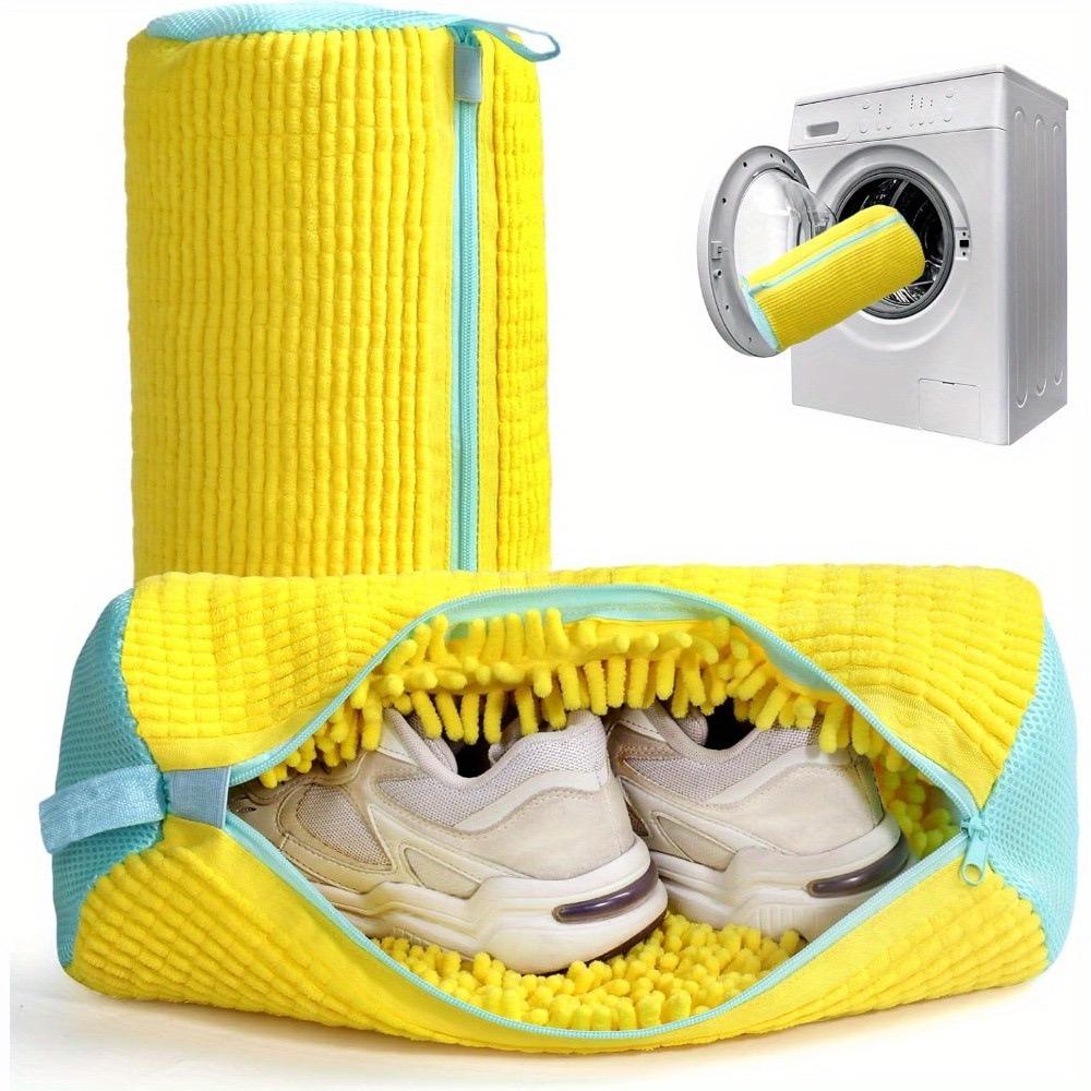 Machine Washable Shoe Washing & Drying Bag with Soft Fiber - Durable Polyester Laundry Protector for Shoes Adjustable Strap