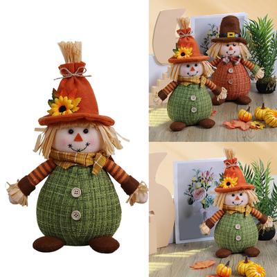 Podzimní dekorace Strašák Gnome Panenka Javorový list Dýně Podzimní figurka ze slámy Festival Farmhouse Domácí ozdoby