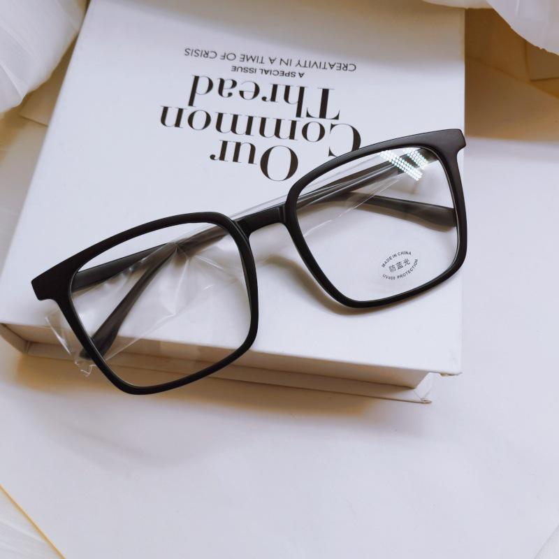 Unisex Übergroße Quadratische Brille mit Dickem Rahmen – 16cm, Geeignet für Gläser oder Myopie-Brillen